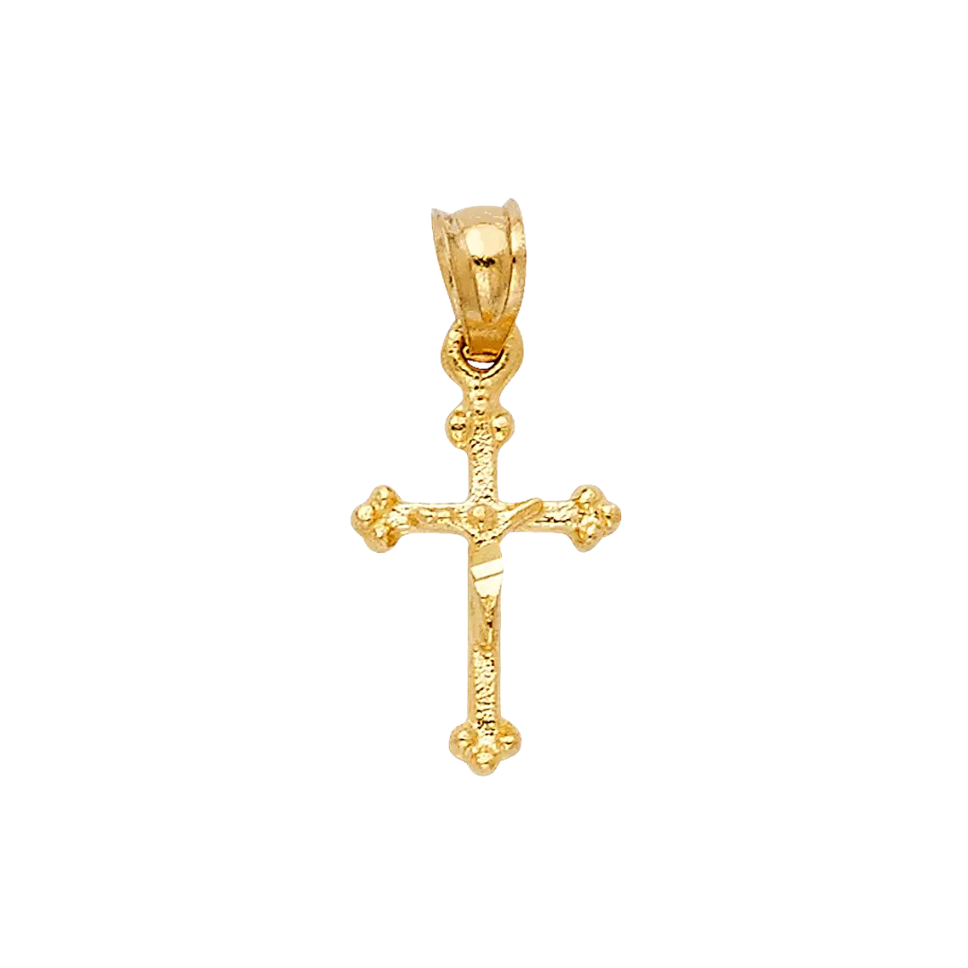 Fancy Crucufix Pendant - 14k Yellow Gold