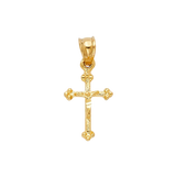 Fancy Crucufix Pendant - 14k Yellow Gold