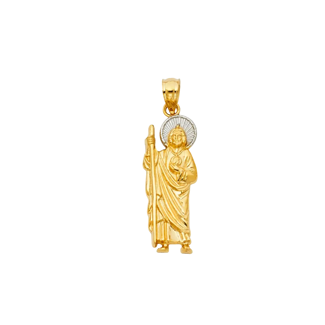 San Judas Pendant - 14k Two Tone Gold