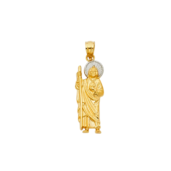 San Judas Pendant - 14k Two Tone Gold