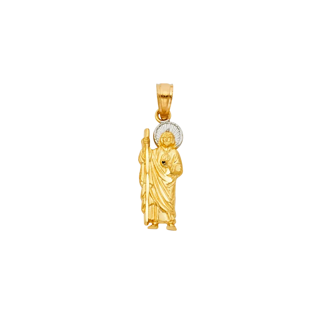 San Judas Pendant - 14k Two Tone Gold