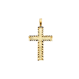 Latin Cross Crucufix Pendant - 14k Yellow Gold