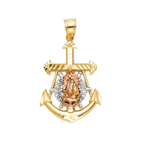 Guadalupe Anchor Pendant - 14k Tri Color Gold