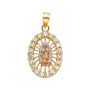 Guadalupe with CZ Pendant - 14k Tri Color Gold