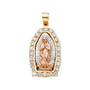 Guadalupe with CZ Pendant - 14k Tri Color Gold