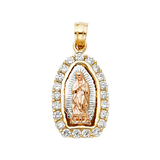 Guadalupe with CZ Pendant - 14k Tri Color Gold