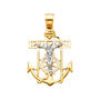 Mariner Cross Anchor Pendant - 14k Two Tone Gold