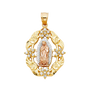 Guadalupe with CZ Pendant - 14k Tri Color Gold