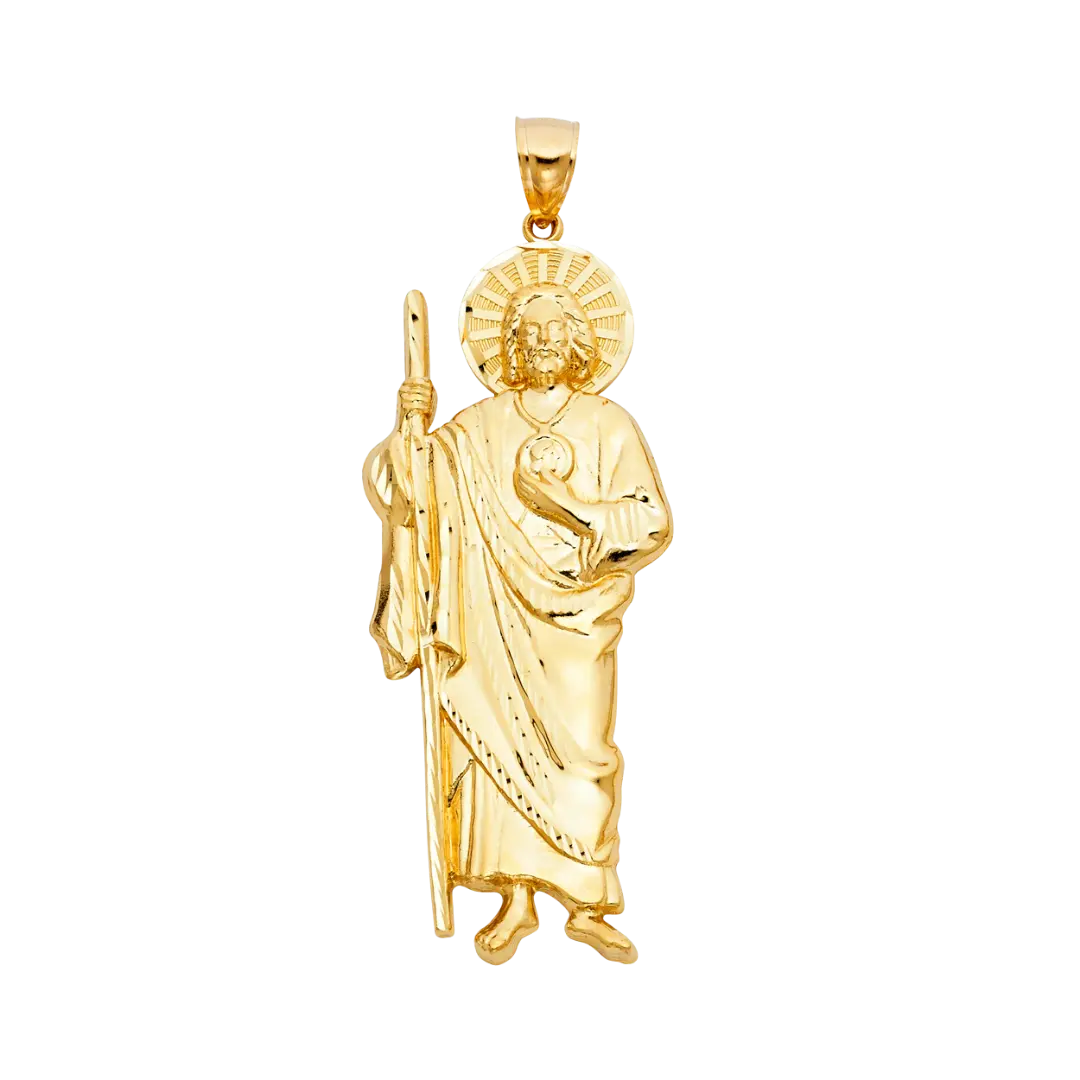 San Judas Pendant - 14k Yellow Gold