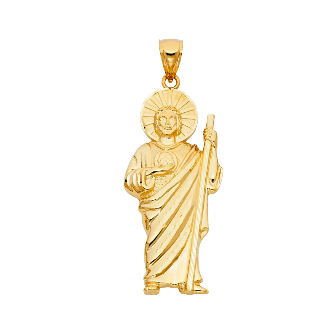 San Judas Pendant - 14k Yellow Gold