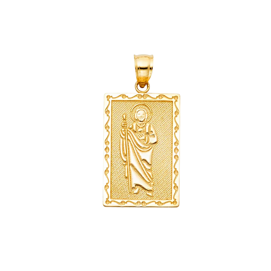 San Judas Pendant - 14k Yellow Gold