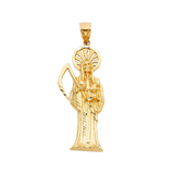 Santa Muerte Pendant - 14k Yellow Gold