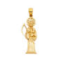 Santa Muerte Pendant - 14k Yellow Gold