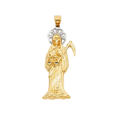 Santa Muerte Pendant - 14k Tri Color Gold