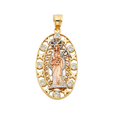 Santa Muerte Pendant - 14k Tri Color Gold