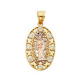 Santa Muerte Pendant - 14k Tri Color Gold