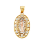 Santa Muerte Pendant - 14k Tri Color Gold