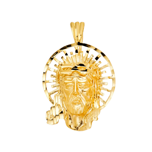 Jesus Christ Head Pendant - 14k Yellow Gold