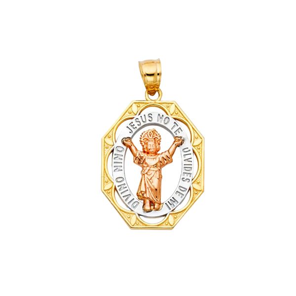 Divine Infant Jesus Pendant - 14k Tri Color Gold