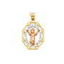 Divine Infant Jesus Pendant - 14k Tri Color Gold