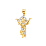 Divine Infant Jesus with CZ Pendant - 14k Two Tone Gold