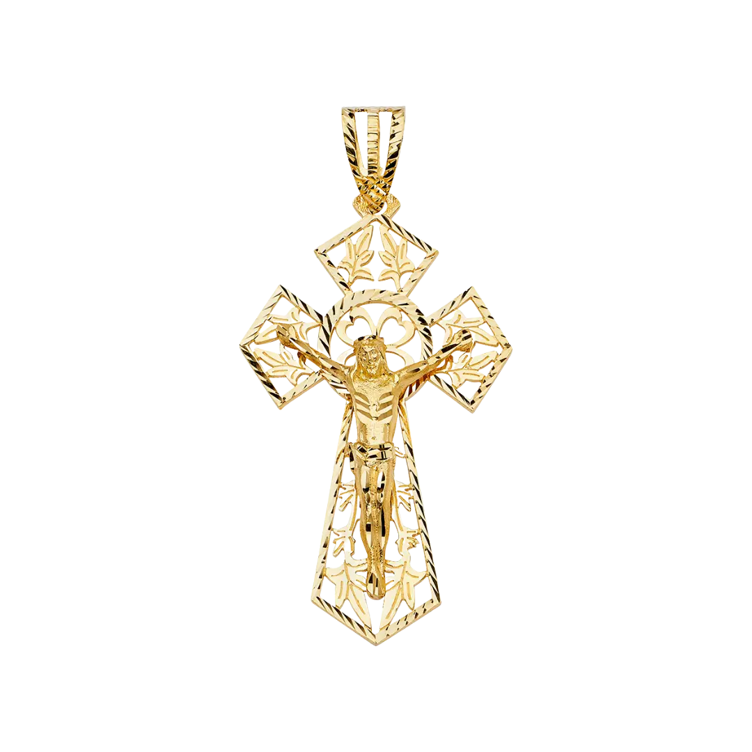 Cut Out Crucufix Pendant - 14k Yellow Gold