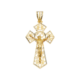 Cut Out Crucufix Pendant - 14k Yellow Gold