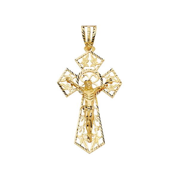 Cut Out Crucufix Pendant - 14k Yellow Gold