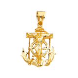 Mariner Cross Anchor Pendant - 14k Yellow Gold