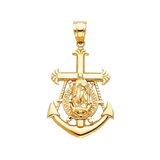 Guadalupe Anchor Pendant - 14k Yellow Gold