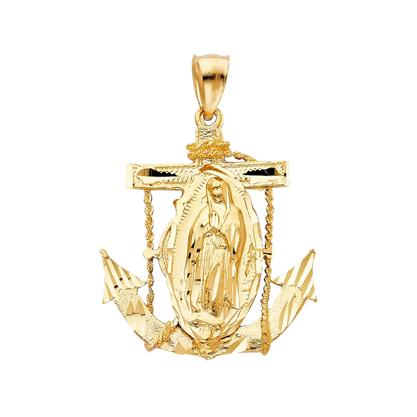 Guadalupe Anchor Pendant - 14k Yellow Gold