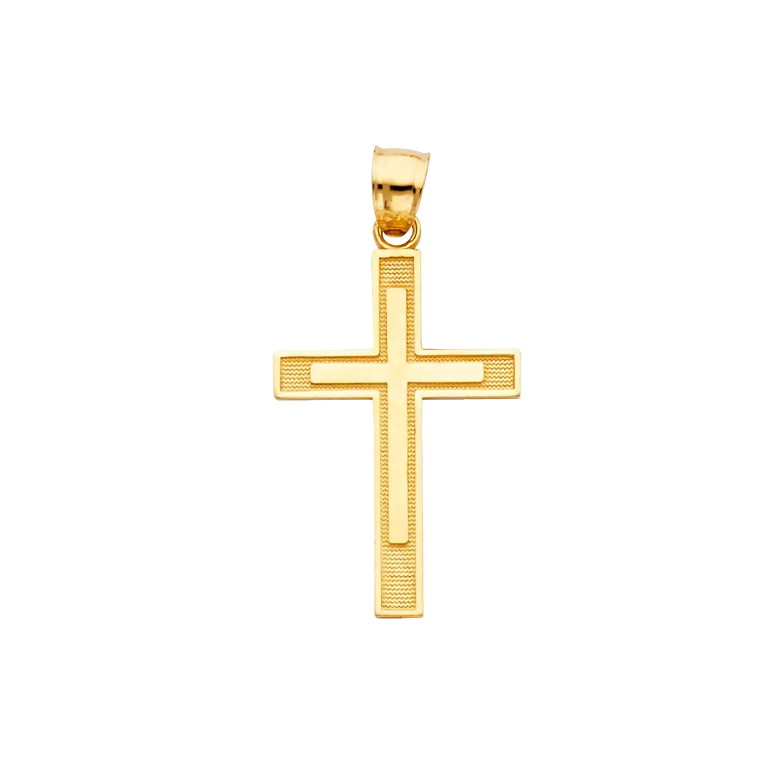 Latin Cross Crucufix Pendant - 14k Yellow Gold