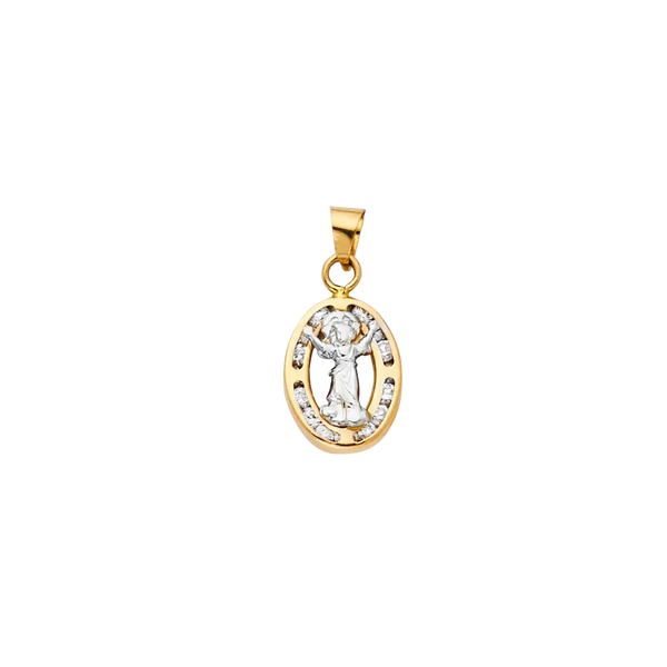 Divine Infant Jesus Pendant - 14k Two Tone Gold