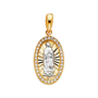 Guadalupe with CZ Pendant - 14k Two Tone Gold