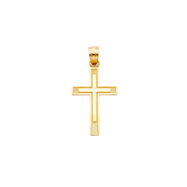 Latin Cross Crucufix Pendant - 14k Yellow Gold