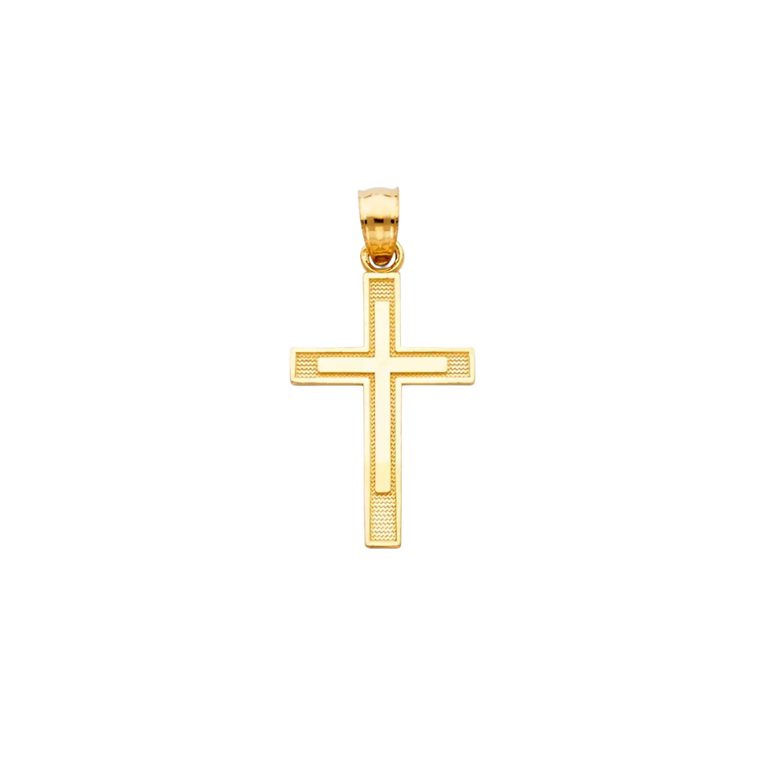 Latin Cross Crucufix Pendant - 14k Yellow Gold