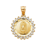 Guadalupe Medal with CZ Pendant - 14k Yellow Gold