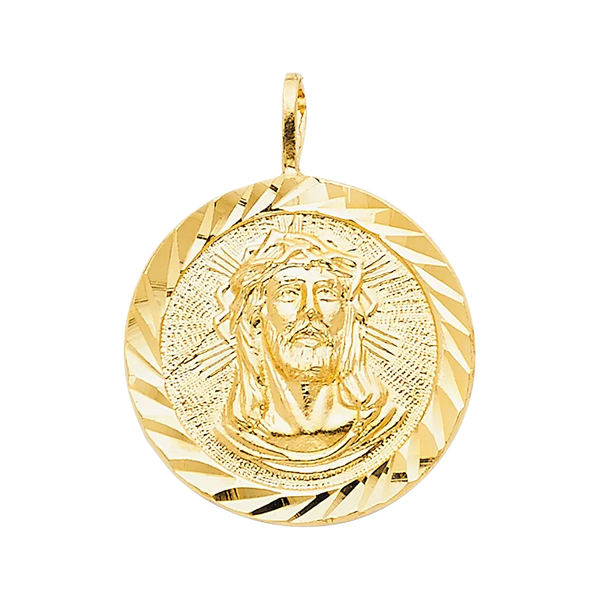 Jesus Christ Stamp Pendant - 14k Yellow Gold