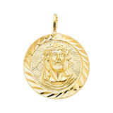 Jesus Christ Stamp Pendant - 14k Yellow Gold