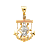 Guadalupe Anchor Pendant - 14k Tri Color Gold