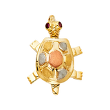 Turtle Pendant - 14k Tri Color Gold