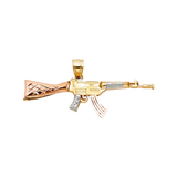 Rifle Gun Pendant - 14k Tri Color Gold