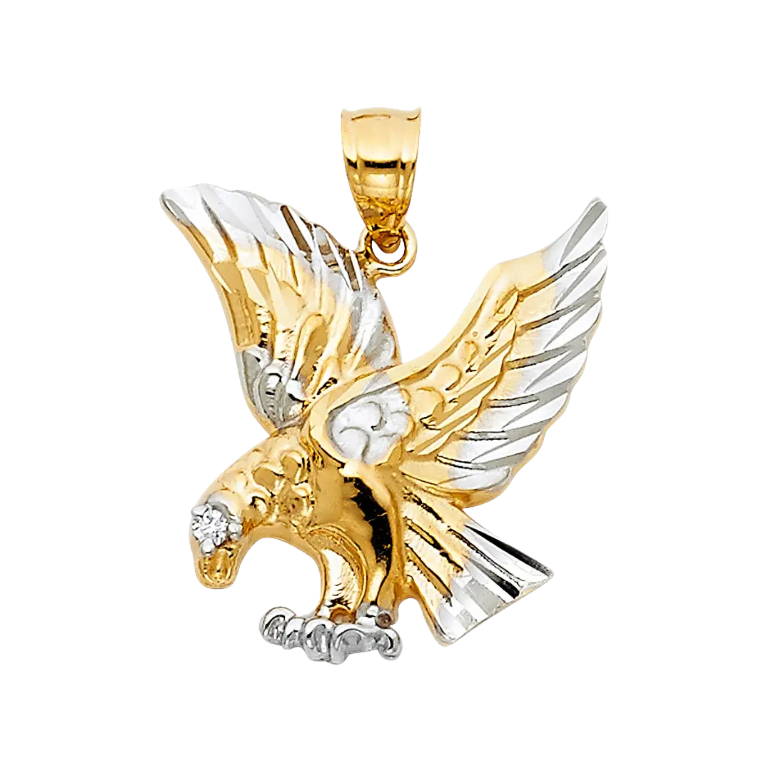 Eagle Pendant - 14k Two Tone Gold