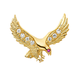 Eagle with CZ Pendant - 14k Yellow Gold