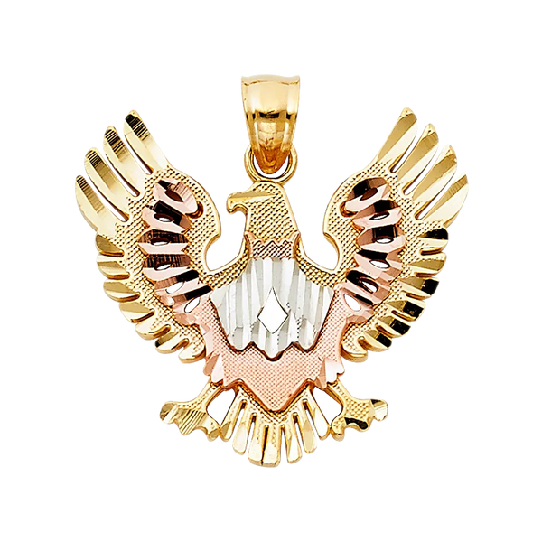 Eagle Pendant - 14k Tri Color Gold