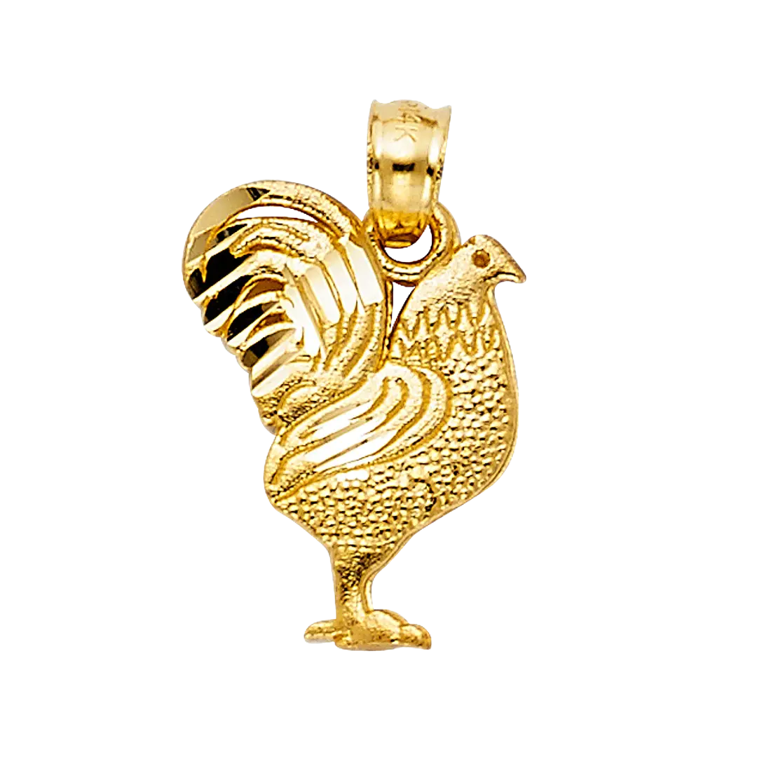 Rooster Pendant - 14k Yellow Gold