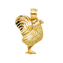 Rooster Pendant - 14k Yellow Gold