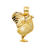 Rooster Pendant - 14k Yellow Gold