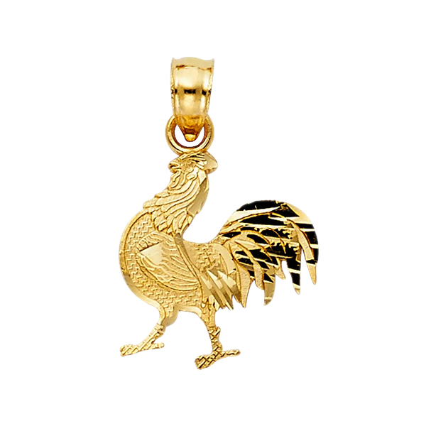 Rooster Pendant - 14k Yellow Gold