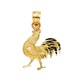 Rooster Pendant - 14k Yellow Gold